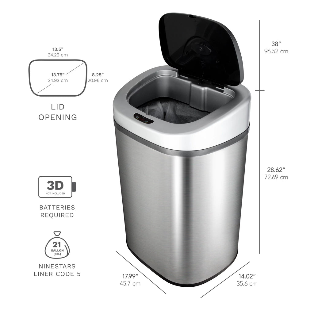 21.1 Gallon Stainless Steel Motion Sensor Trash Can H643