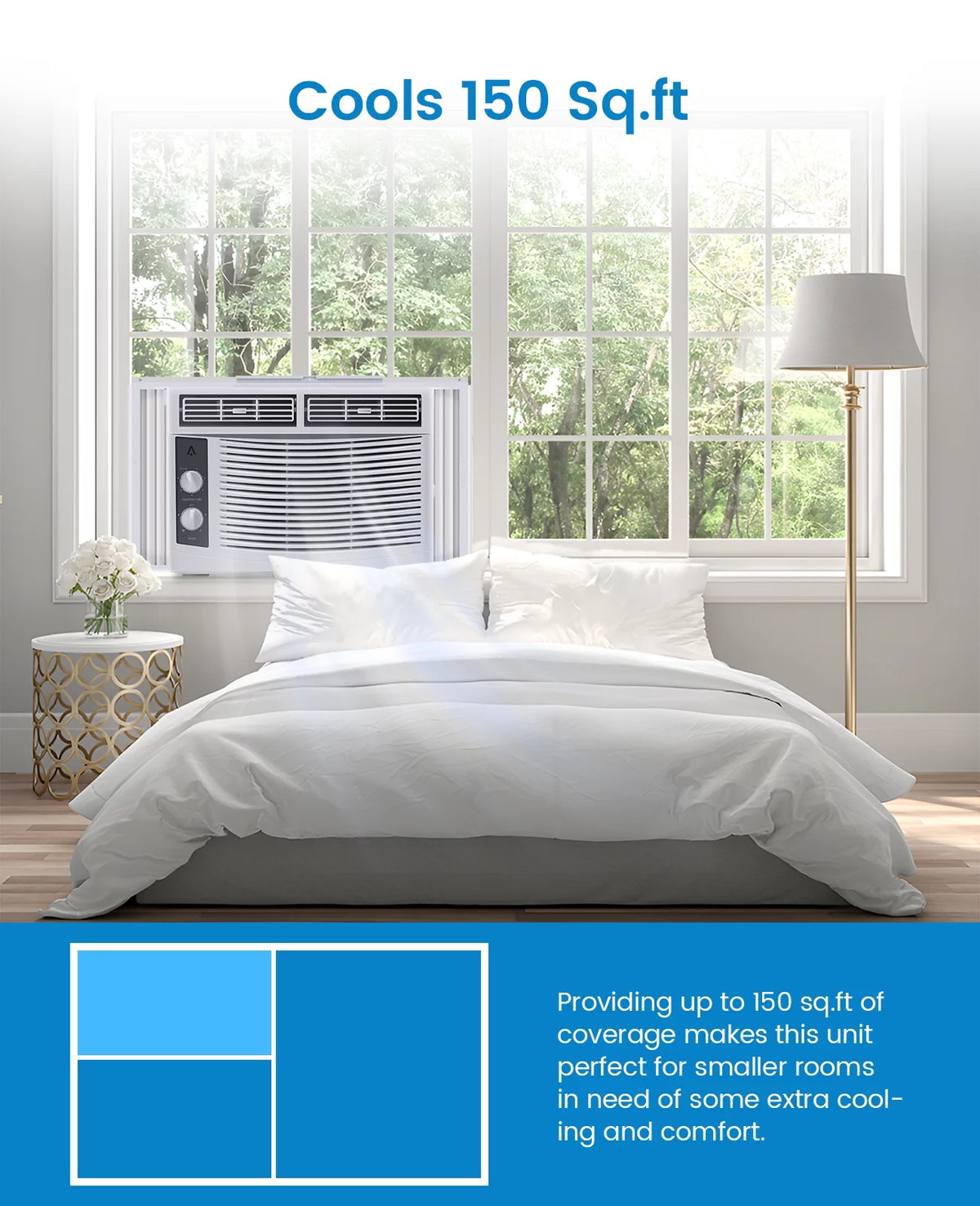 5000 BTU Window Air Conditioner with Reusable Filter U764975