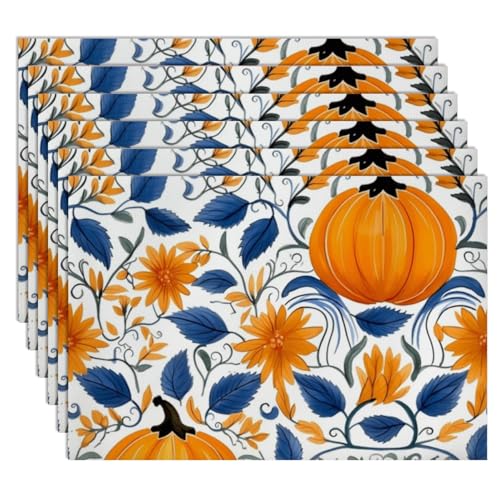 Botanical Faux Leather Placemats Pack of 6 I91439