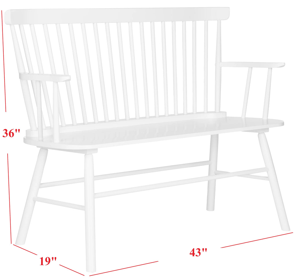 White Spindle back Settee W5943