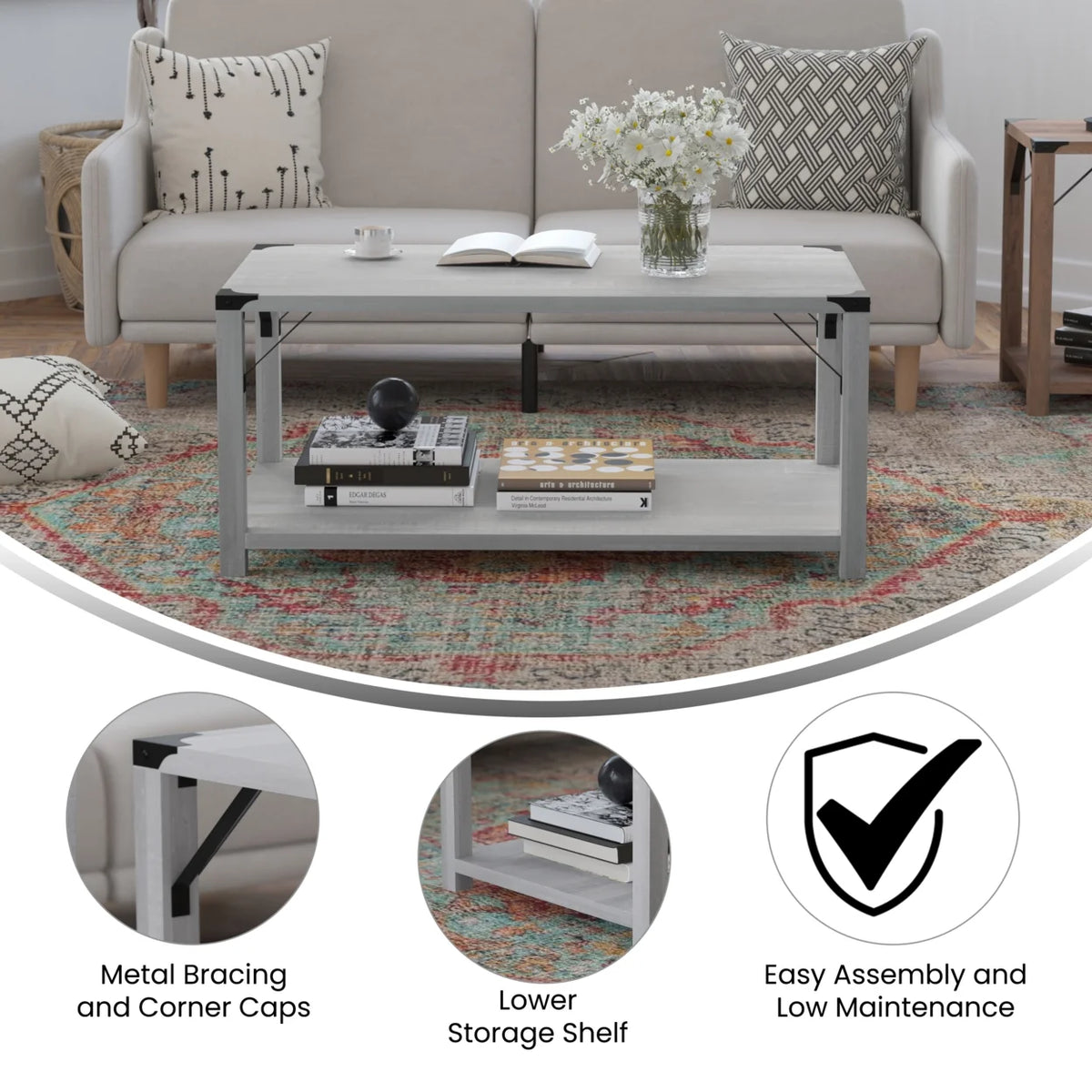 Gray 2 Tier Coffee Table A15695