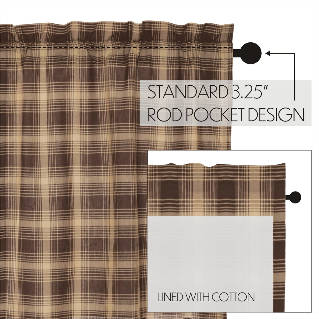 Brown Scalloped Curtain Panel Pair R626137