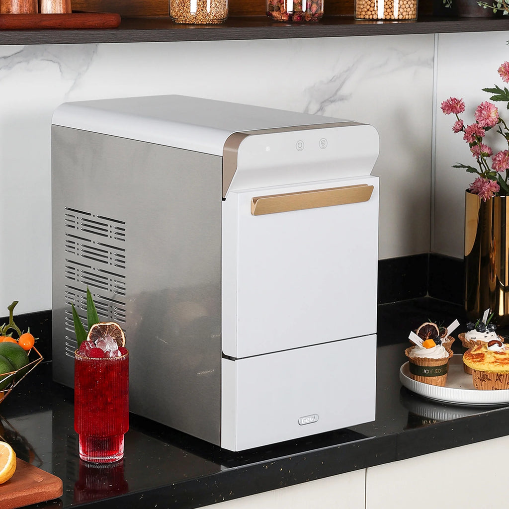White Stainless Steel Countertop Nugget Ice Maker K4936