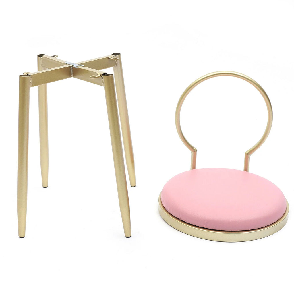 Pink Padded Vanity Chair with Back Z366