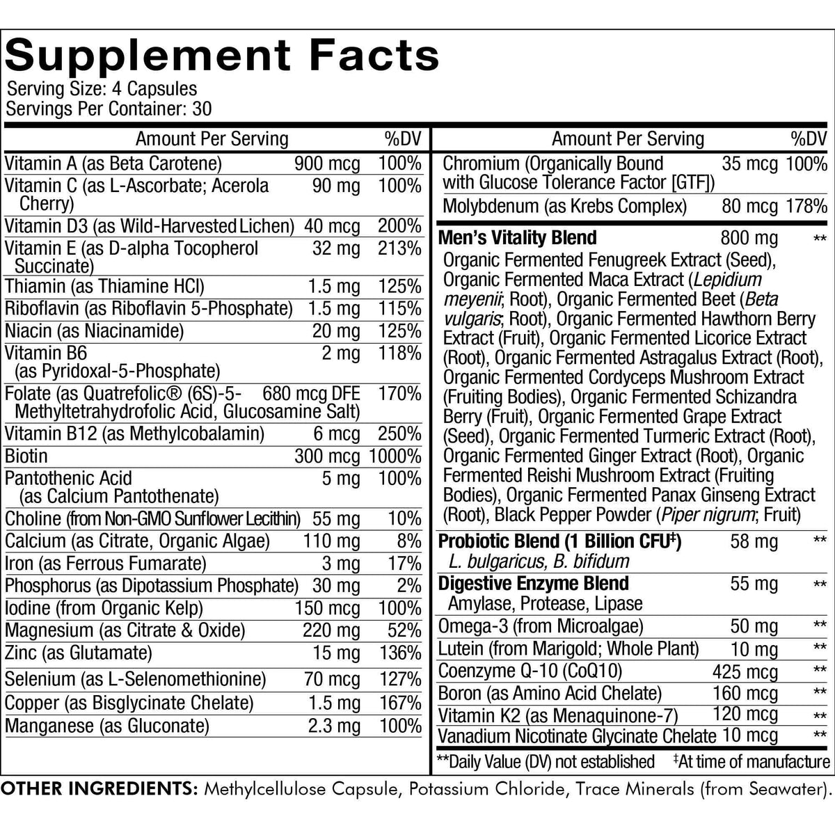 Men’s Daily Multivitamin Capsules, 120 ct J13000