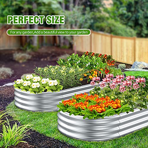 2 Pcs 9 x 3 x 1 FT Galvanized Steel Raised Garden Bed Y137142