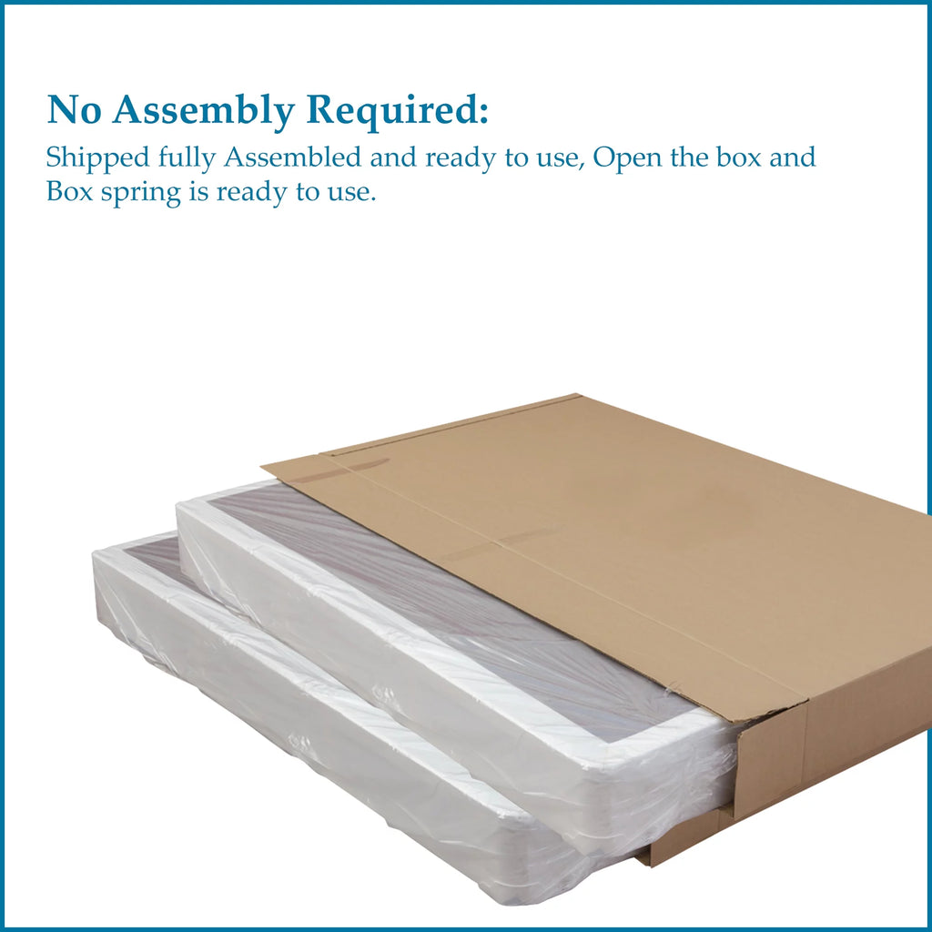 8" Split Wood Box Spring, King, White N786409