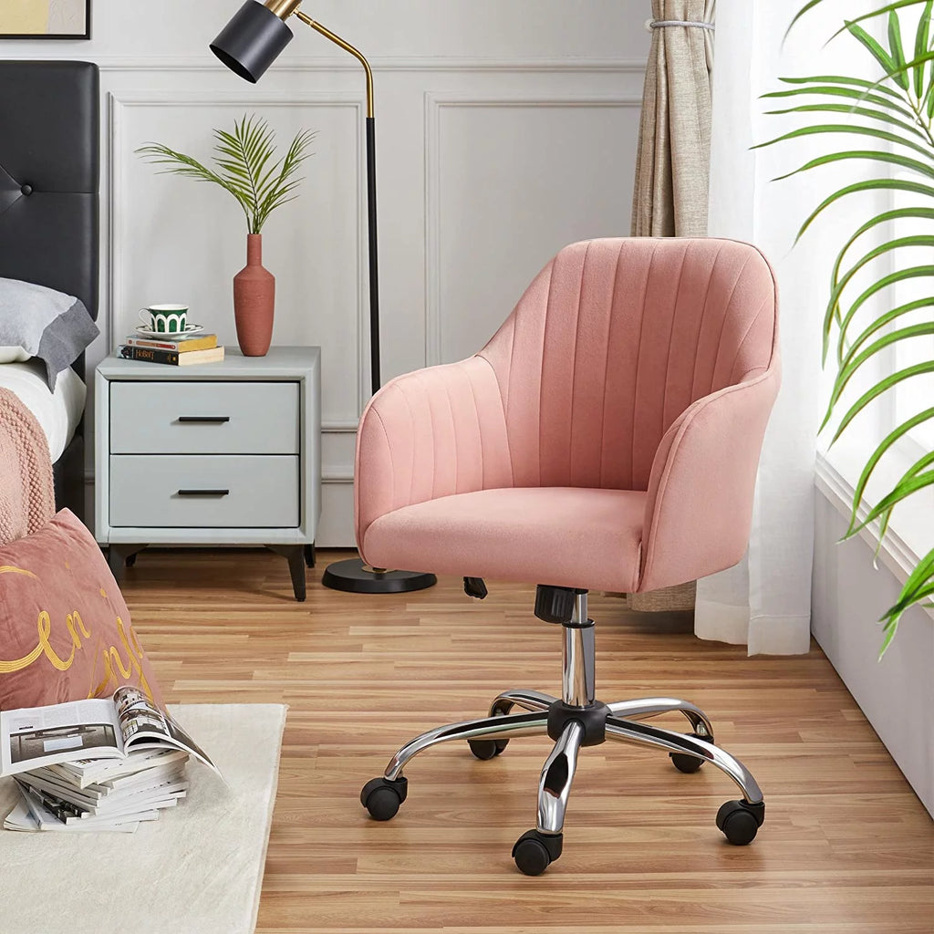 Velvet Height Adjustable Swivel Office Chair with Arms M319