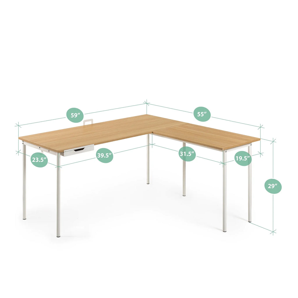 Cream L-Shaped Corner Desk C355237