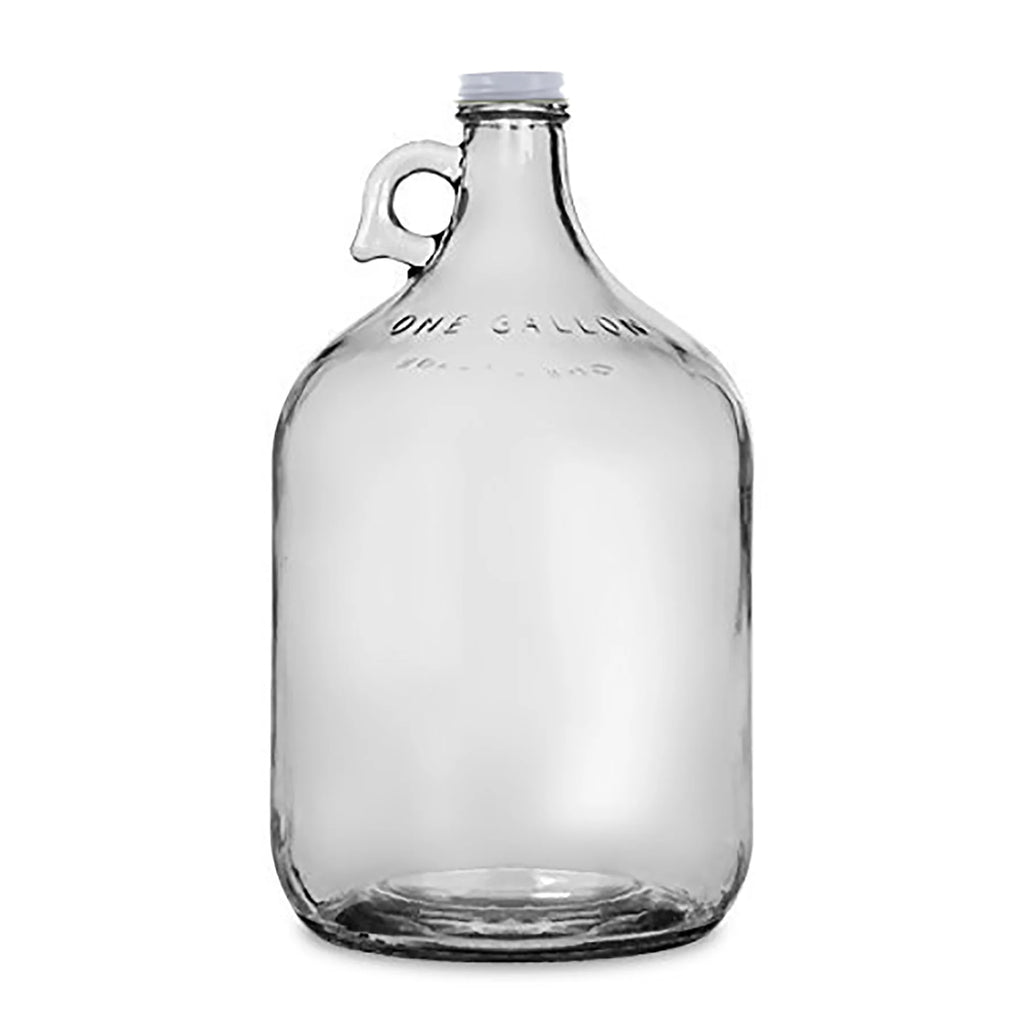 One Gallon Glass Jug with White Metal Screw Cap, Set of 12 O463
