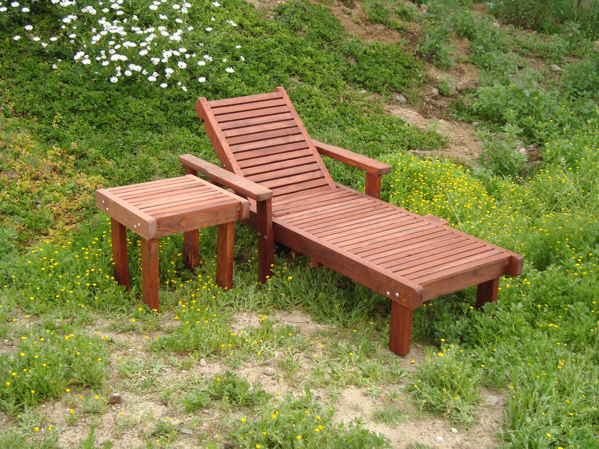 Solid Wood Outdoor Chaise Lounge P406457