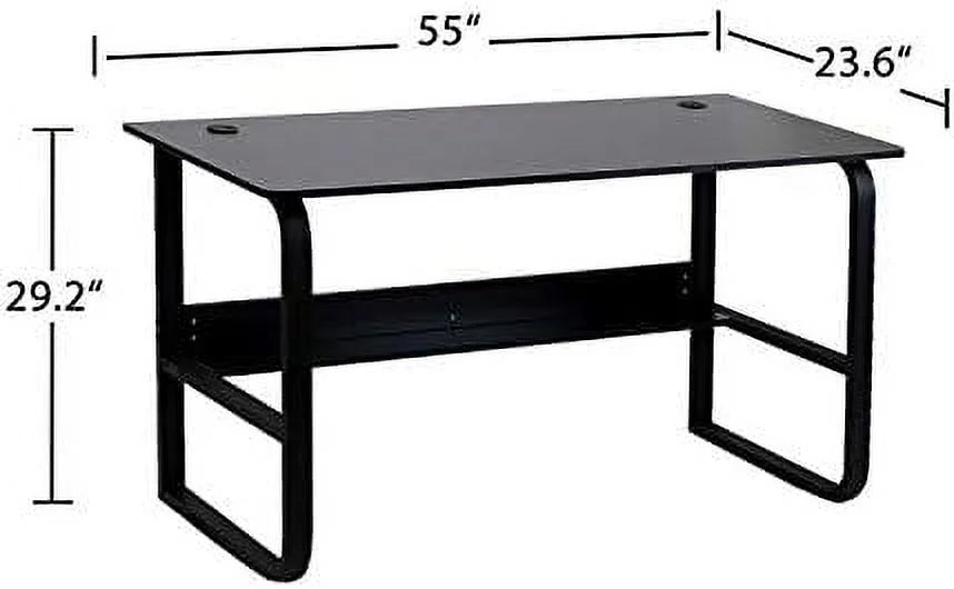 Computer Desk Home Office Work Station 55'' Rustic Wood Tone U64179