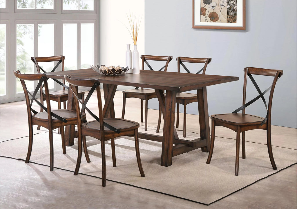 Dark Oak Dining Table with 6 Chairs N60705