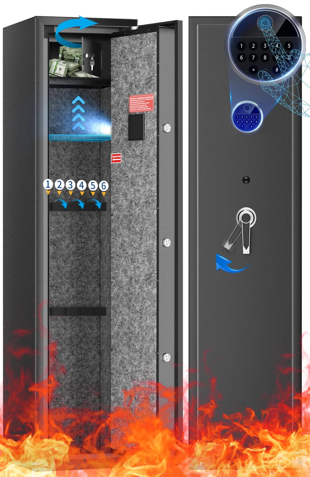 Large 5 Gun Rifle Safe T47962