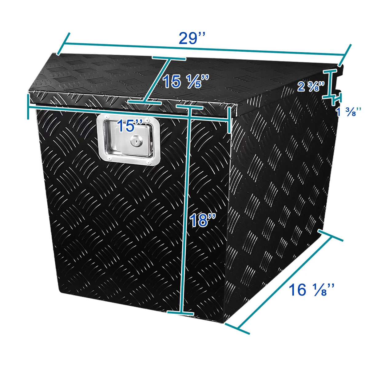 Aluminum Black Truck Bed Tool Box with Lock X7854