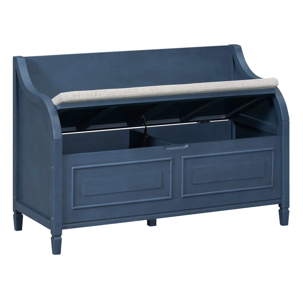 Blue Storage Bench with Hidden Storage K6357