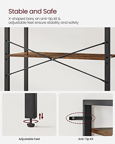 6-Tier Bookshelf with Steel Frame A324