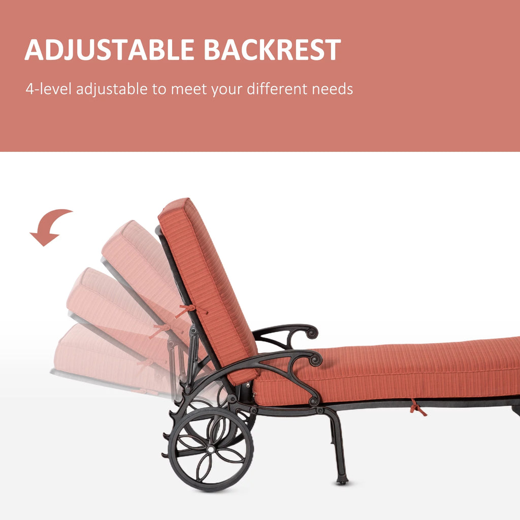 Adjustable Outdoor Chaise Lounge Chair and Side Table Set A19991