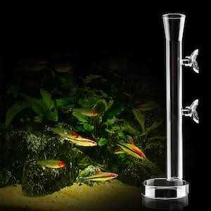 Aquarium Shrimp Feeding Tube and Dish Clear Crystal Glass I19997