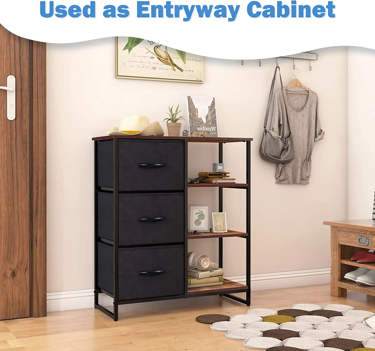 3 Drawer Dresser with Shelves A669