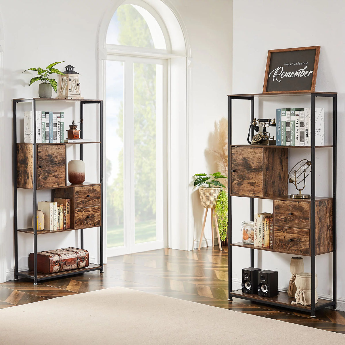 4-Tier Wooden Bookshelf with Drawer X115