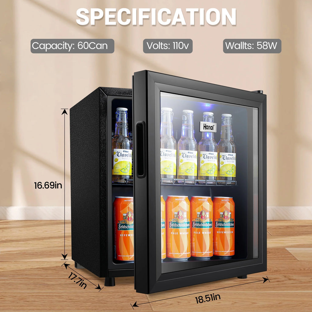 62-Can Beverage Refrigerator & Cooler with Glass Door U86312