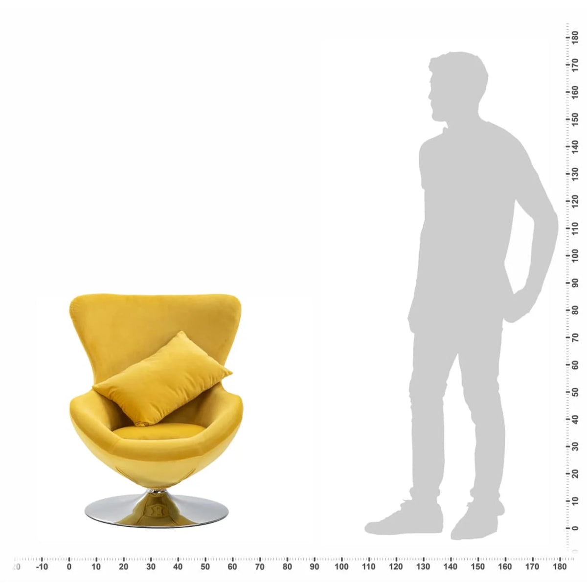 Swivel Egg Chair with Cushion Yellow O82167