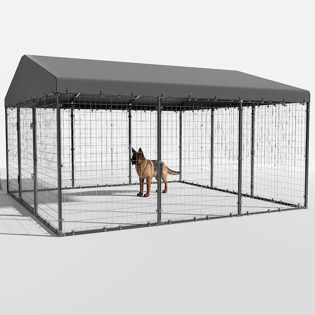 Large Heavy Duty Galvanized Steel Outdoor Dog Kennel L247