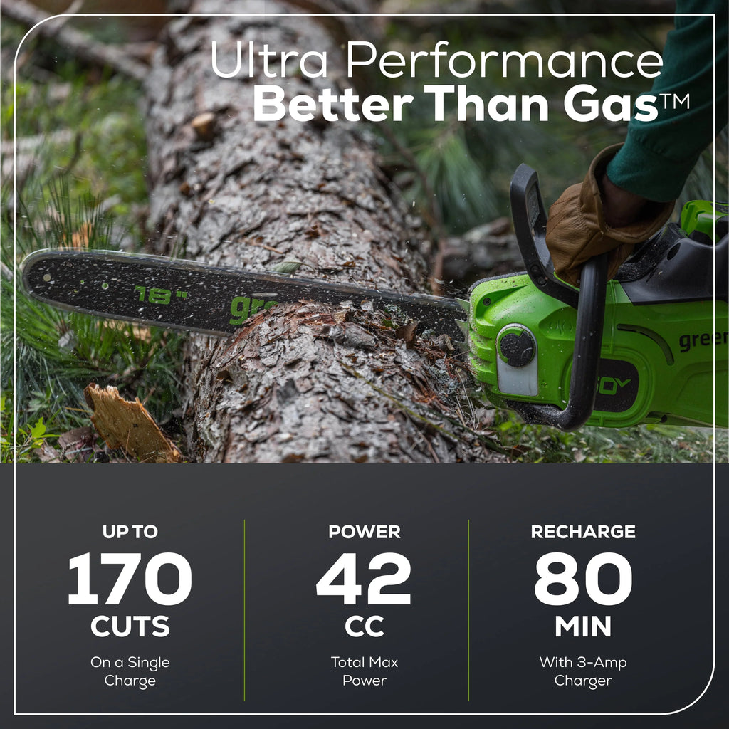 60V Brushless Chainsaw with 4.0 Ah Battery & Charger R179