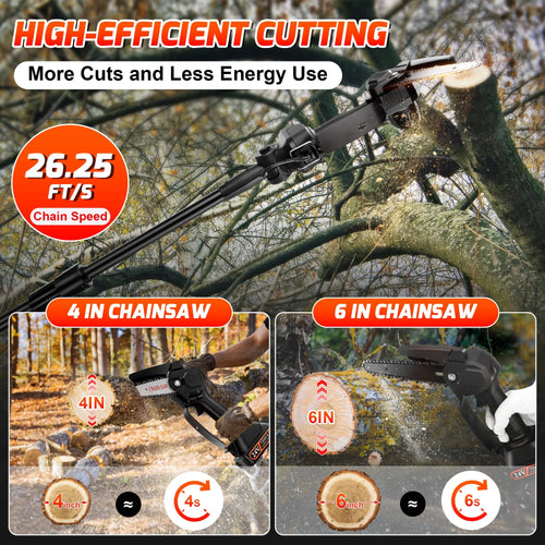 2-in-1 Cordless Pole Saw and Mini Chainsaw with Extension Rod H58539