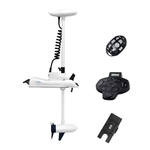 White 12V 55LBS 54inch Bow Mount Trolling Motor with Remote Control R101