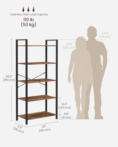6-Tier Bookshelf with Steel Frame A324