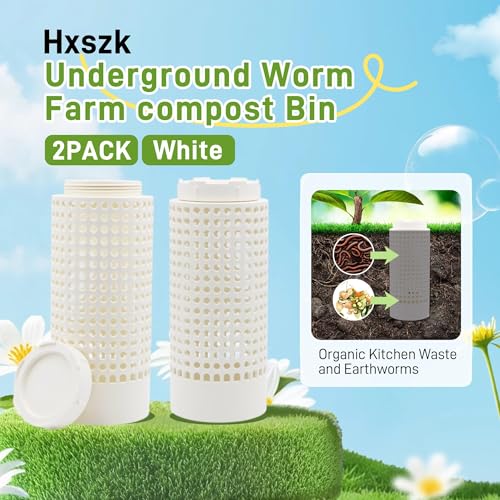 2-Pack White PVC Worm Compost Bin M959376