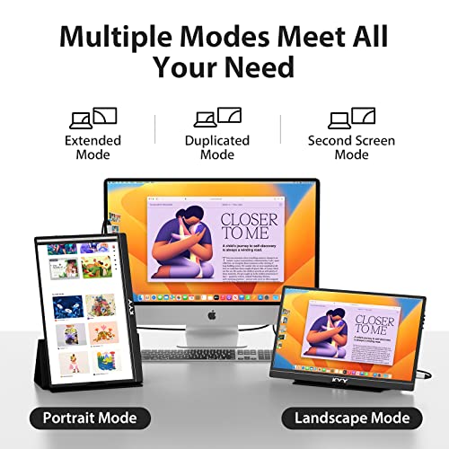 15.6'' FHD 1080P Portable Monitor with Smart Cover Bag N575