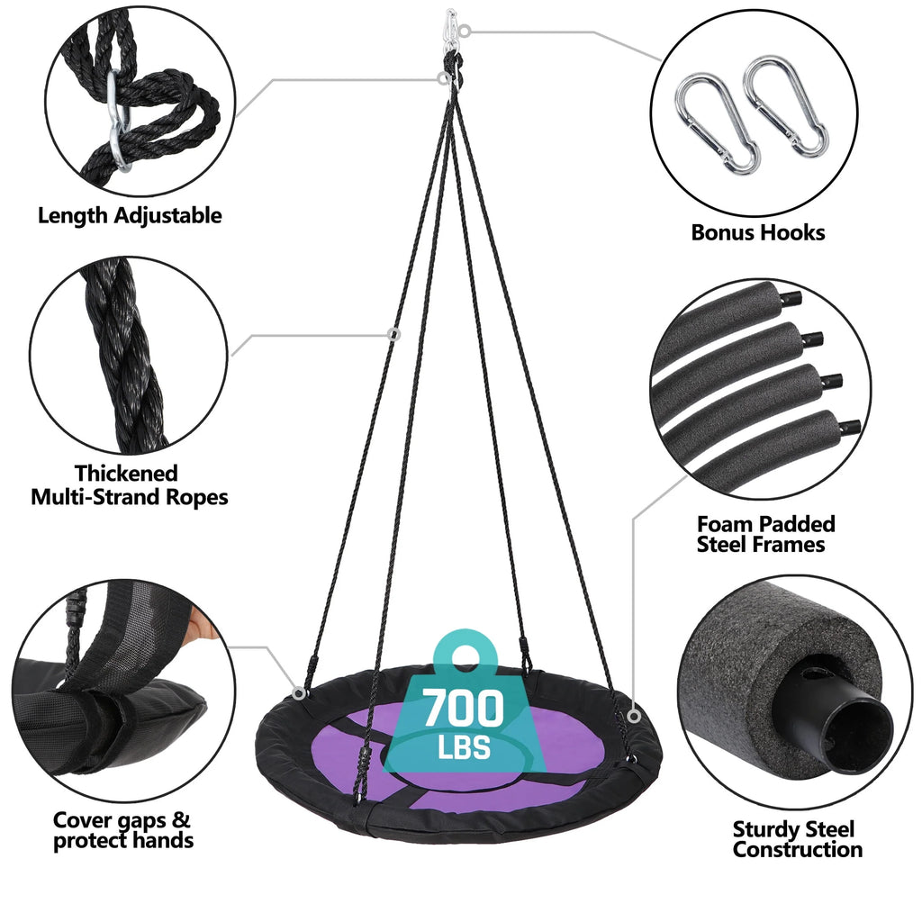 Kids 440lbs Swing Frame Stand Set with Saucer Swing A4850