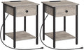 Set of 2 Nightstands with Charging Station & USB Ports D841224