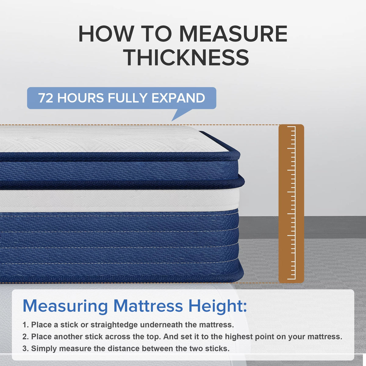12 inch King Gel Memory Foam Hybrid Mattress D883