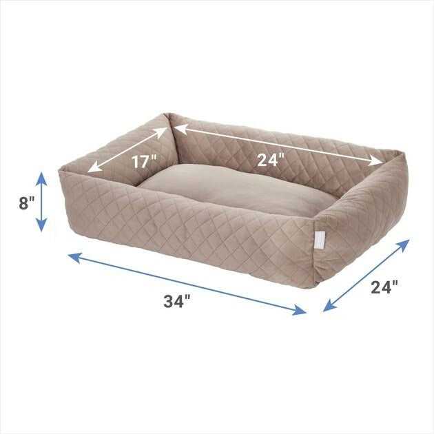 Velvet Rectangular Bolster Cat Dog Bed G84144