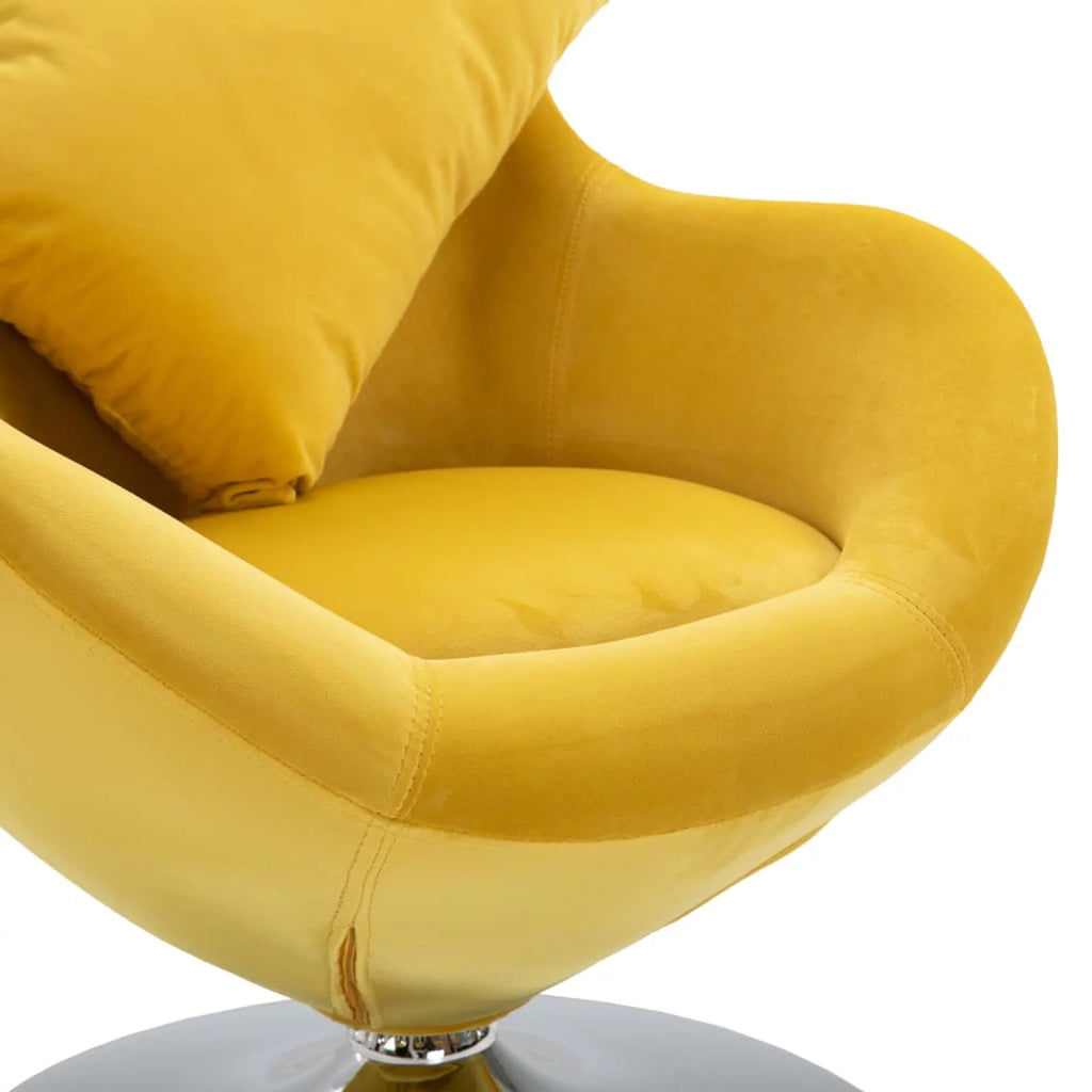 Swivel Egg Chair with Cushion Yellow O82167