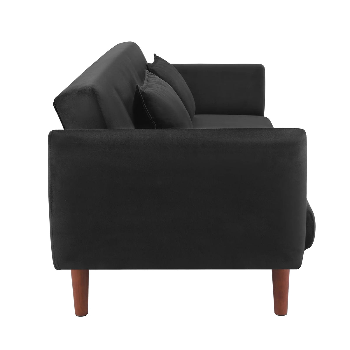 Black Velvet Convertible Sofa Bed F86200