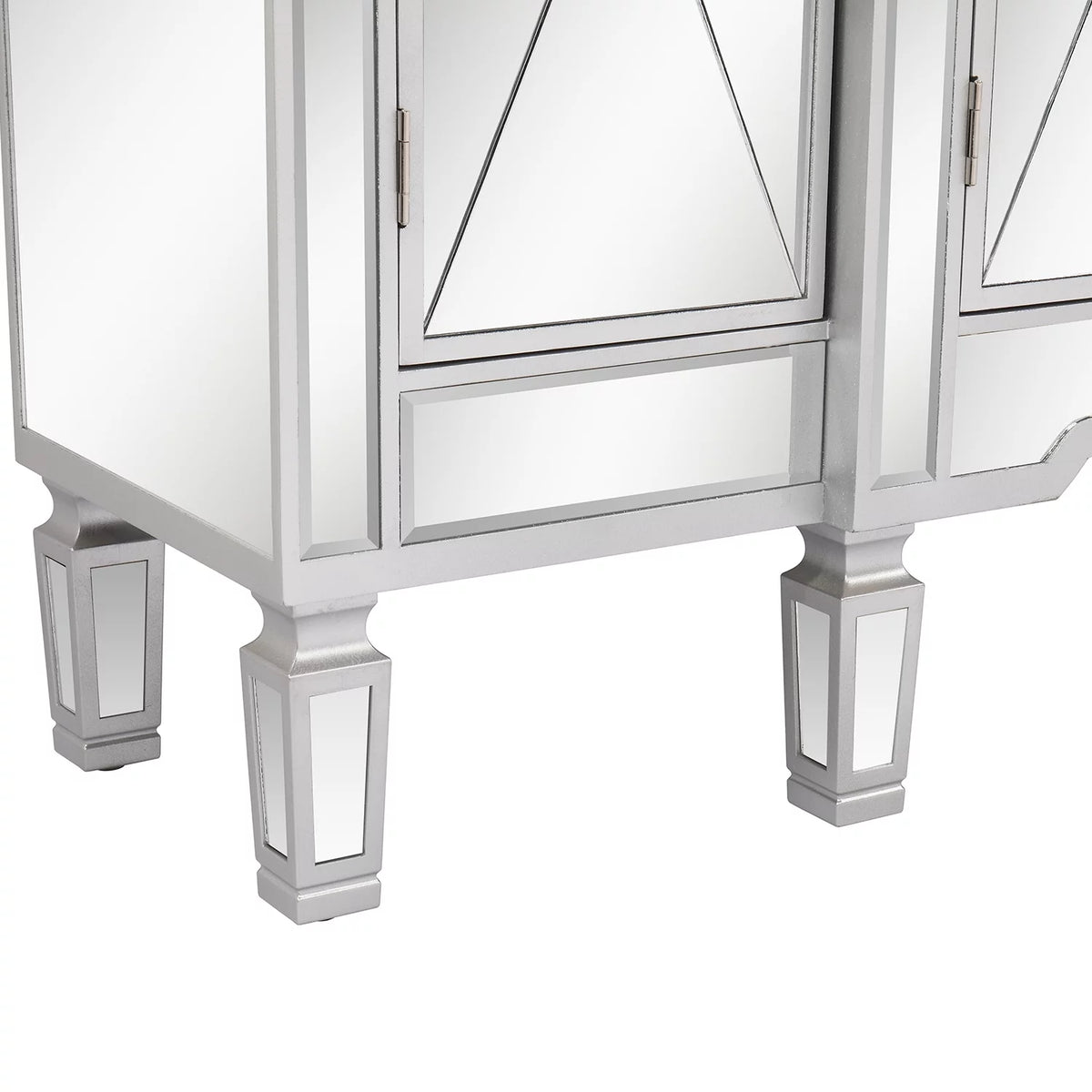 Mirrored Finish Glass TV Stand with 3 Drawers K746