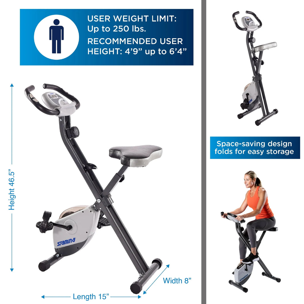 Folding Upright Exercise Bike with Padded Seat O8959