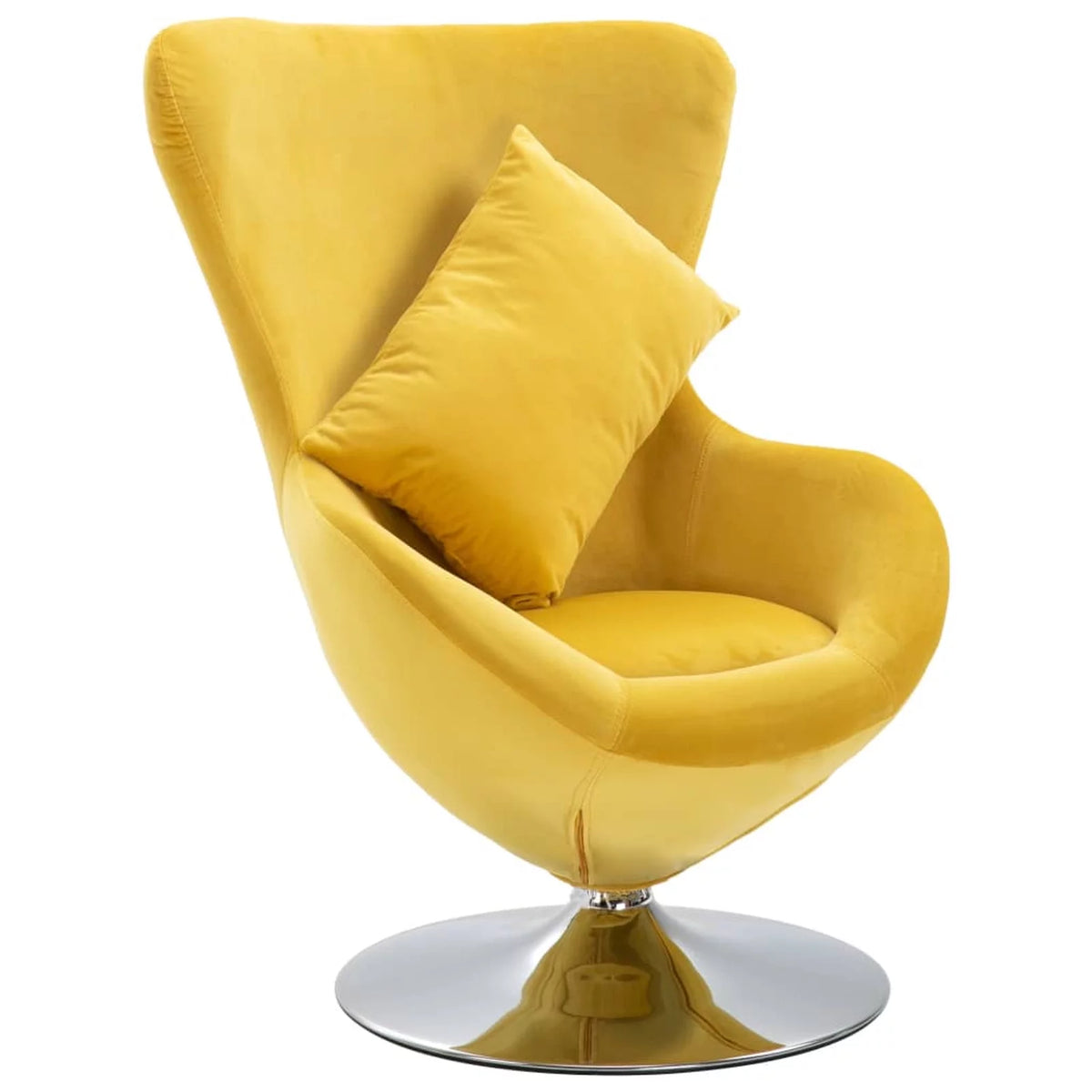 Swivel Egg Chair with Cushion Yellow O82167