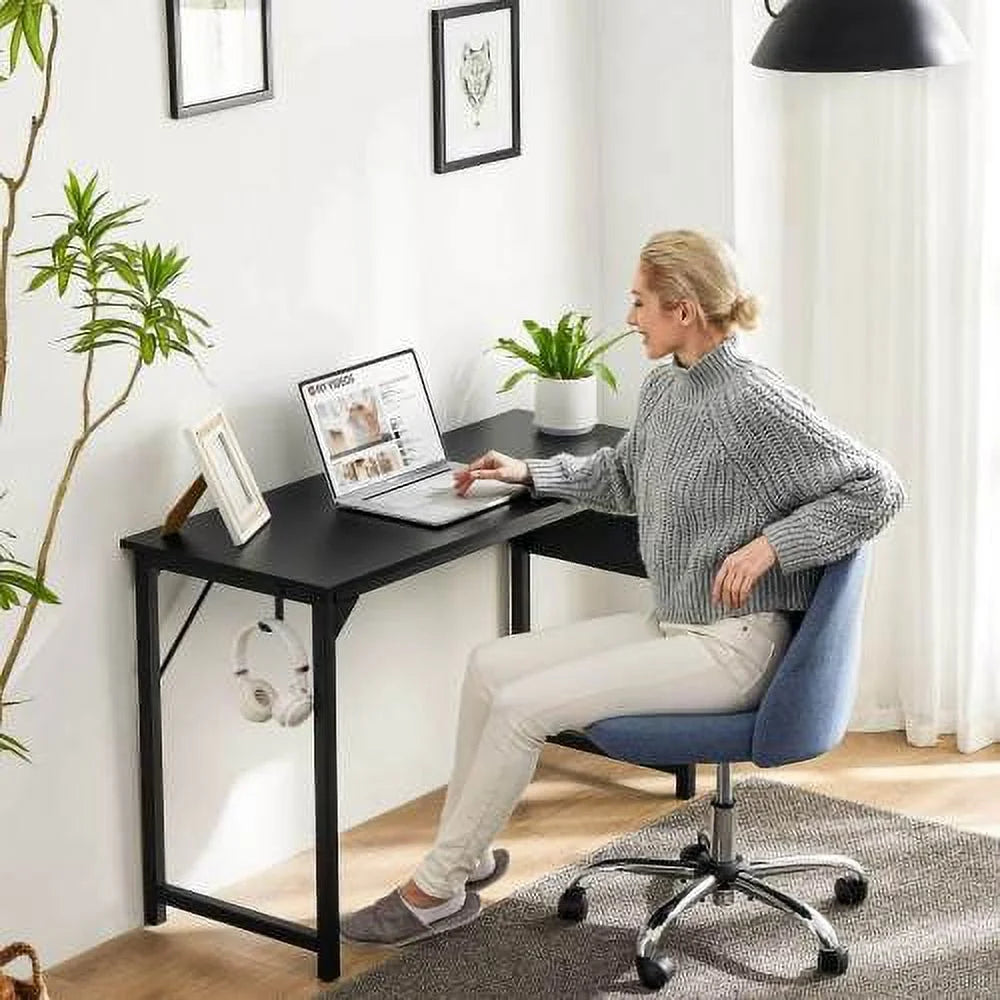 Black 31 Inch Wooden Office Desk with Storage D733