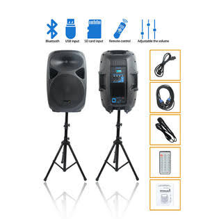 Dual 15" Powered Active PA Speakers System B406